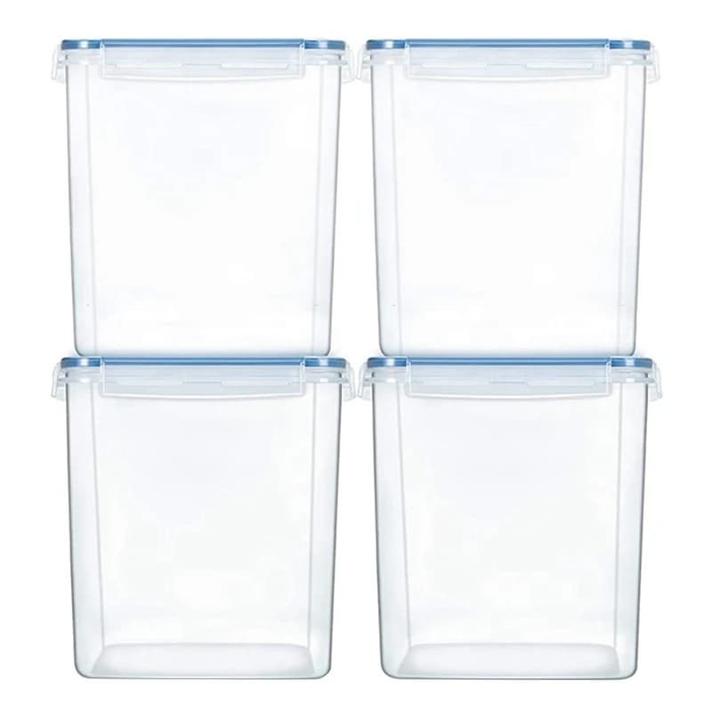 Whole Grain Storage Tank Kitchen 5.2L Food Preservation Box Plastic Transparent Sealed Jar Set With Labels