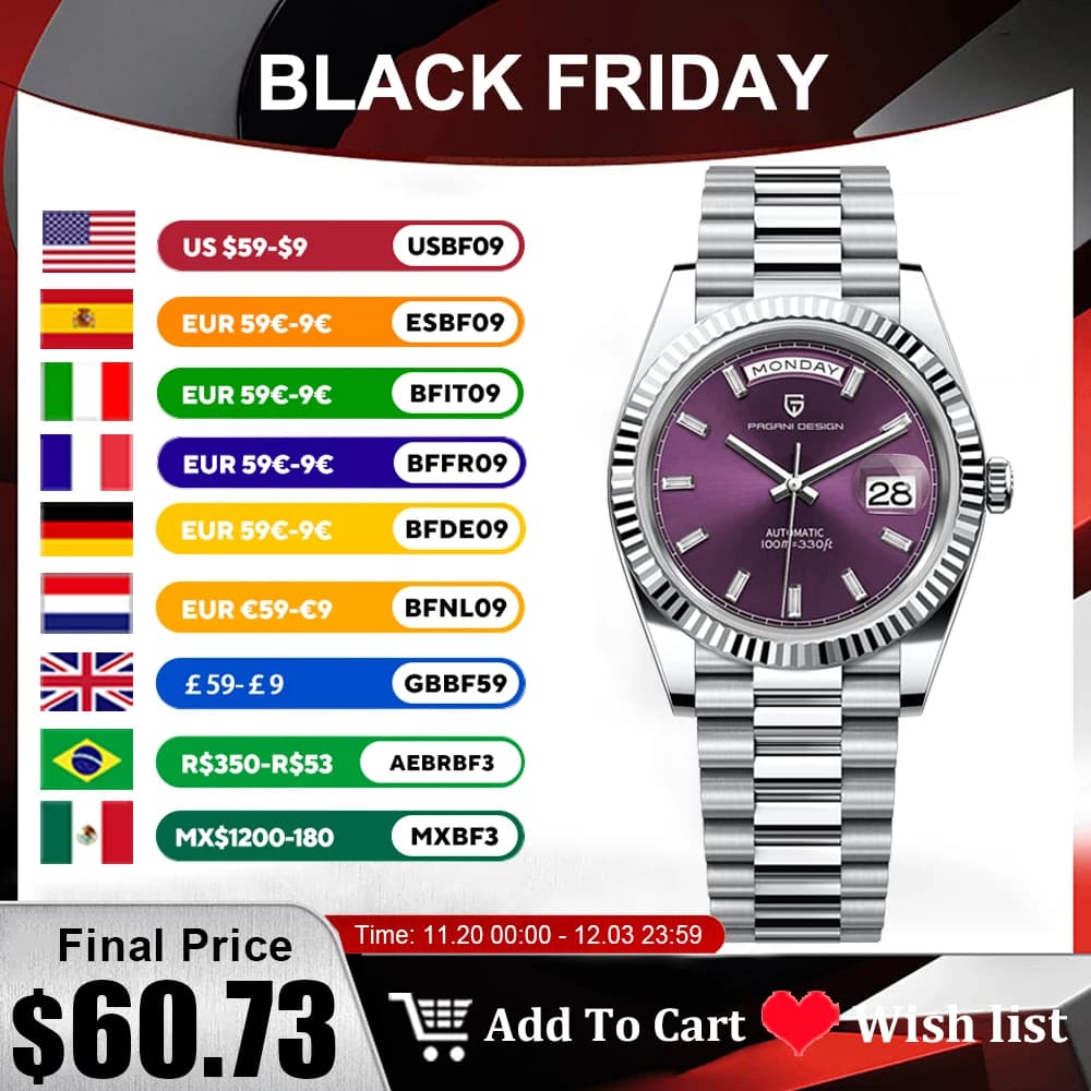 PAGANI DESIGN DD40 Men's Watches 2025 Top Luxury Automatic NH36A Mechanical Wristwatches AR Sapphire Mirror Watch For Men Clock