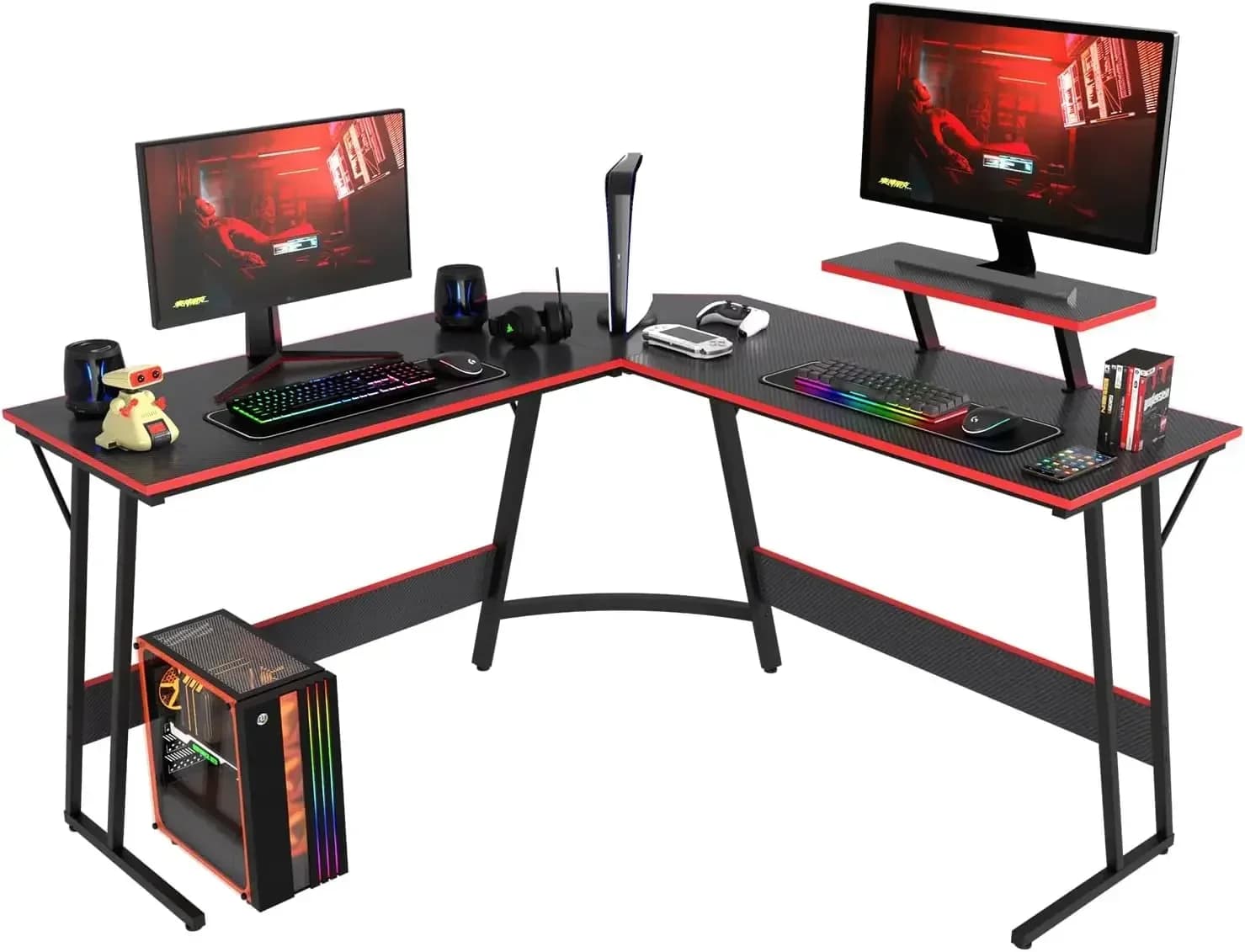 L Shaped Desk Corner Gaming Desk Computer Desk with Large Desktop Studying and Working for Home and Work Place
