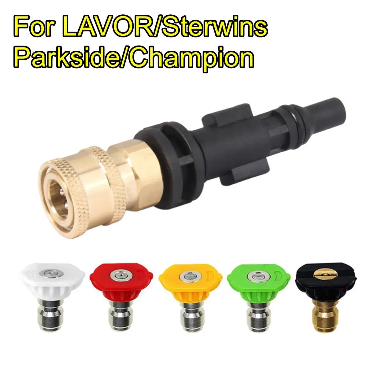 4000 PSI Wash Gun Adaptor For Lavor Sterwins Parkside PHD To Quick Connect 1/4" Washer Parts With Spray Nozzzle