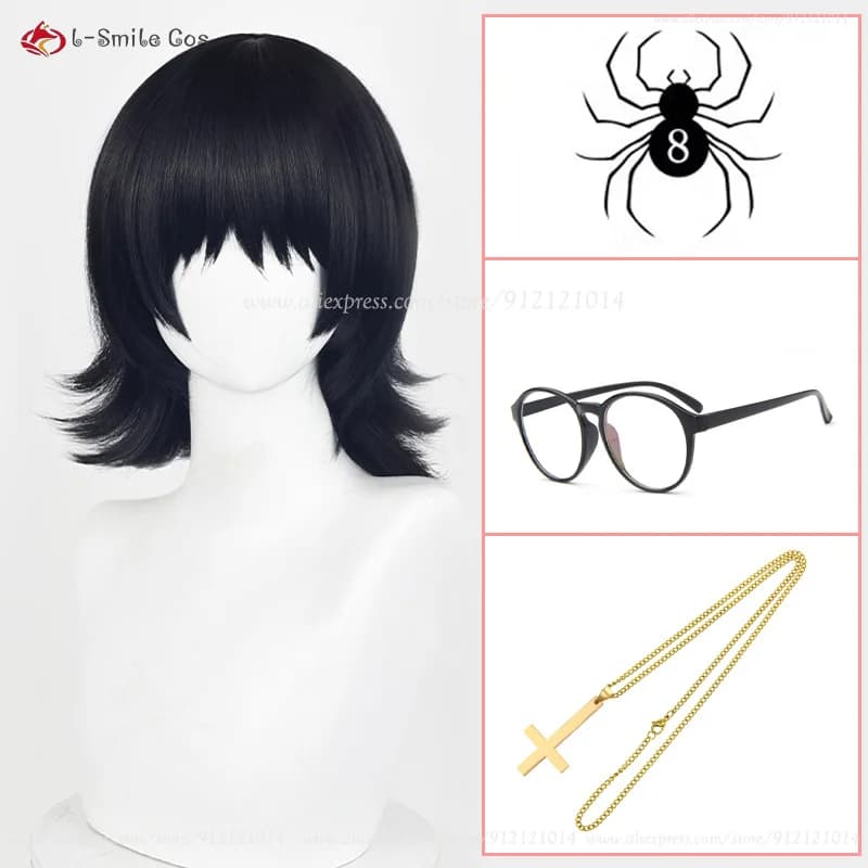 New Style Shizuku Murasaki Cosplay Wig 38cm Black Cos Shizuku Anime Wigs Heat Resistant Synthetic Hair + Wig Cap