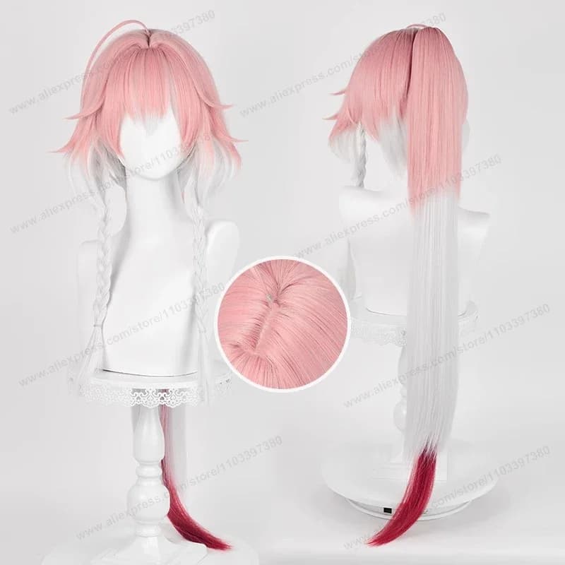Changli Cosplay Wig Synthetic 90cm Long Women Pink Silver White Red Hairs Wuthering Waves Chang Li Anime Heat Resistant Wigs