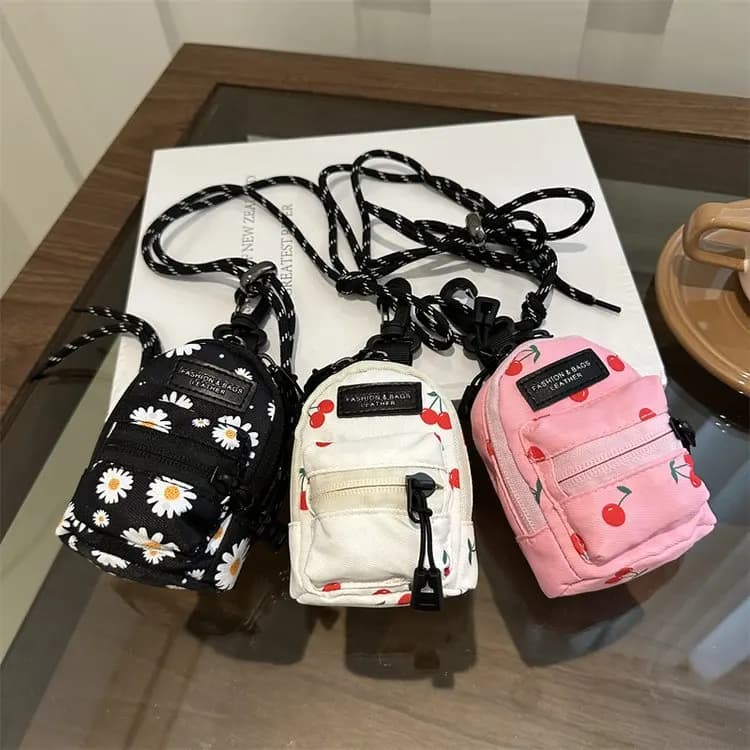 Women Small Bag Mini Lipstick Headphones Trendy Fashionable Pendant Bag Simple Niche Design Fabric Single-shoulder Crossbody Bag