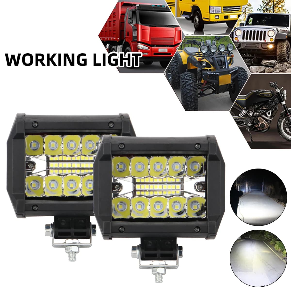 Off Road Led Light Bars Spot Flood Beam Combo Work Light for 4x4 ATV SUV Car Driving Lamp Super Bright Auto Auxiliary Lights