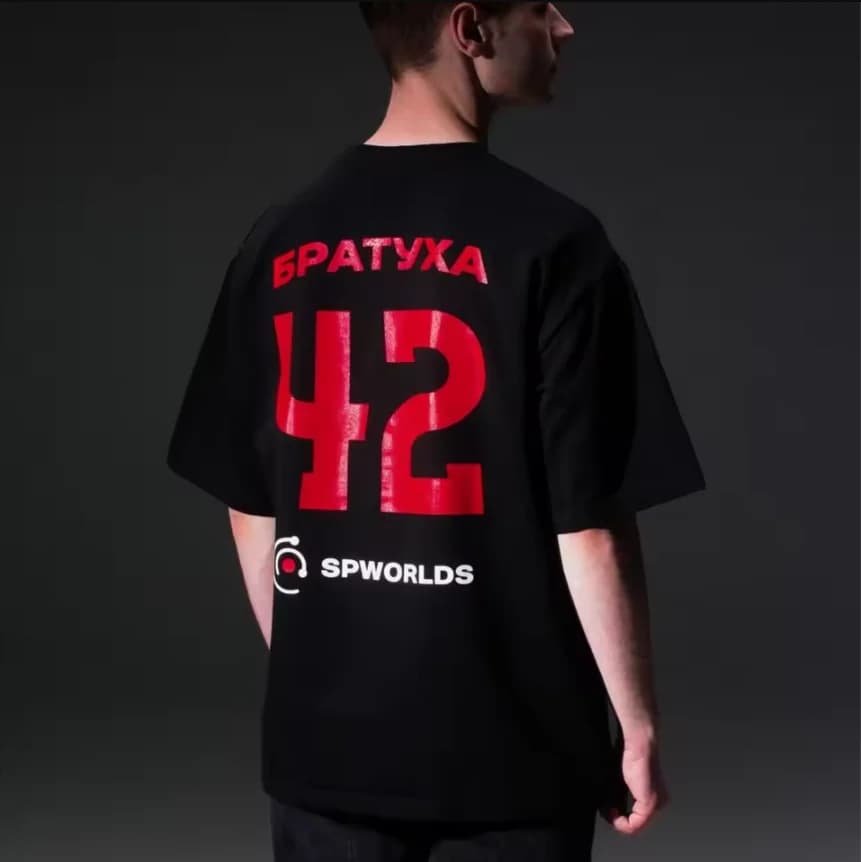 Harajuku Oversized Streetwear Men's Clothing 42 Братуха Graphic Print Tshirt Cotton Hip Hop Letter Short Sleeve Top Tee Goth Y2k