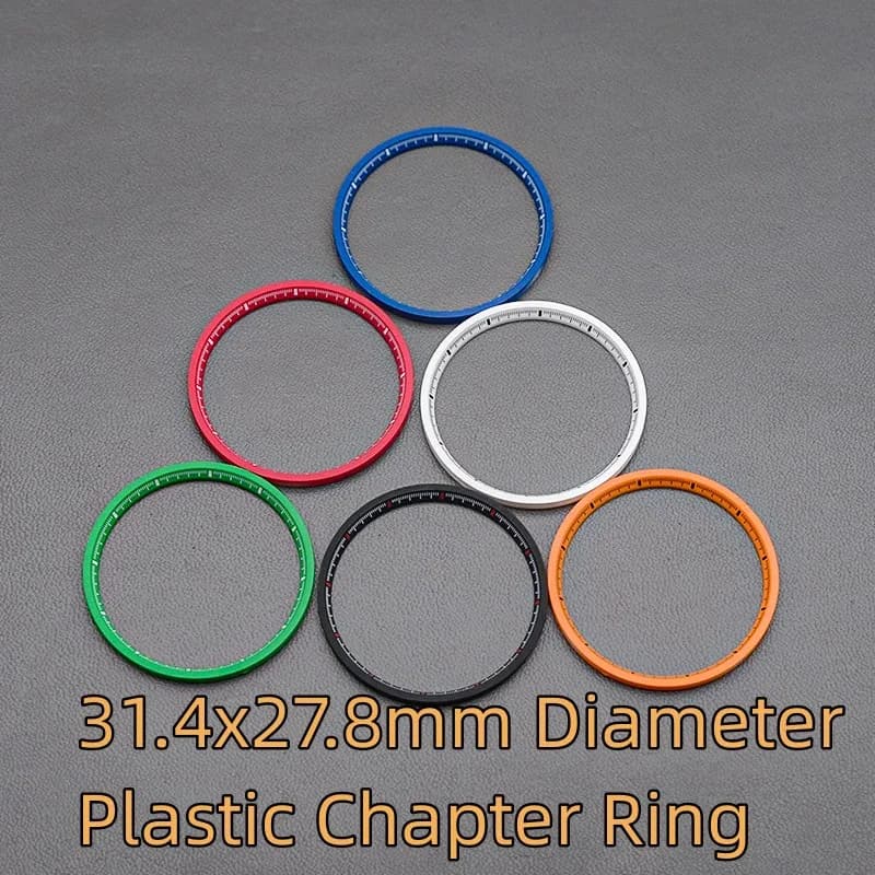 Turtle Abalone 31.4x27.8mm Plastic Chapter Ring Seiko Mod Case For NH35 NH36 Movement Men Watch Dial Replacement Repair Parts