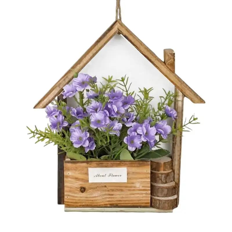 Wall Mounted Wooden Potted Plant Flower Planter Creative Wall Hangable Planter Small Flower Pot Wall Decoration For Home