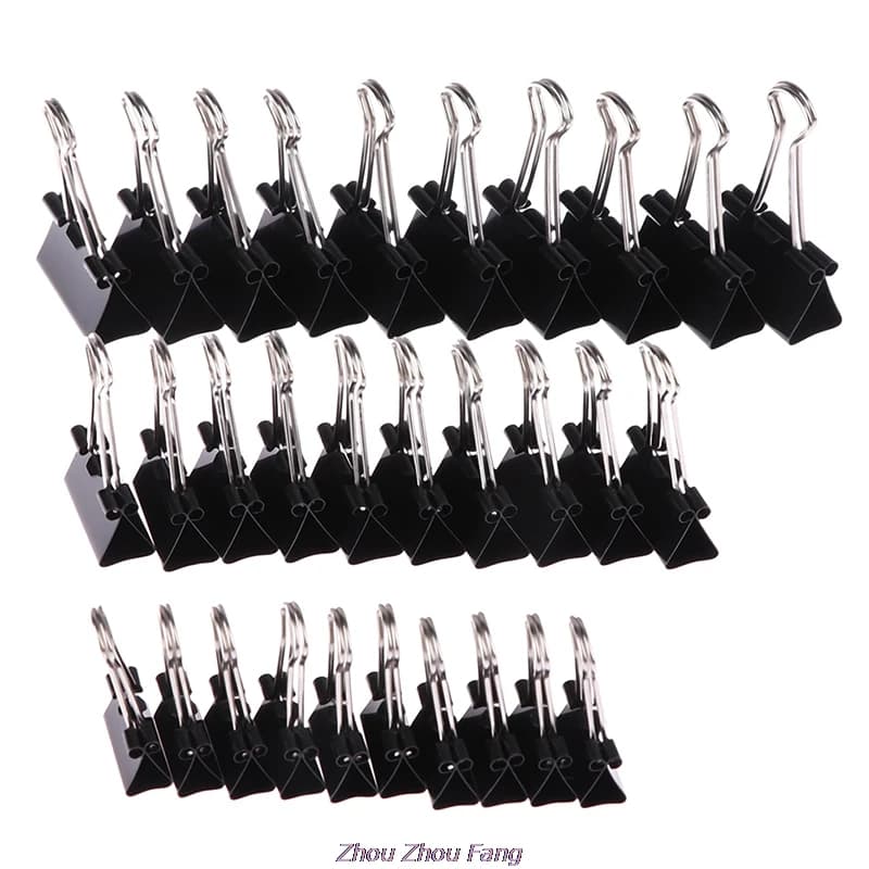 10pcs/lot Black Metal Binder Clips 19mm/ 25mm/ 32mm Notes Letter Paper Clip Office Supplies Binding Securing