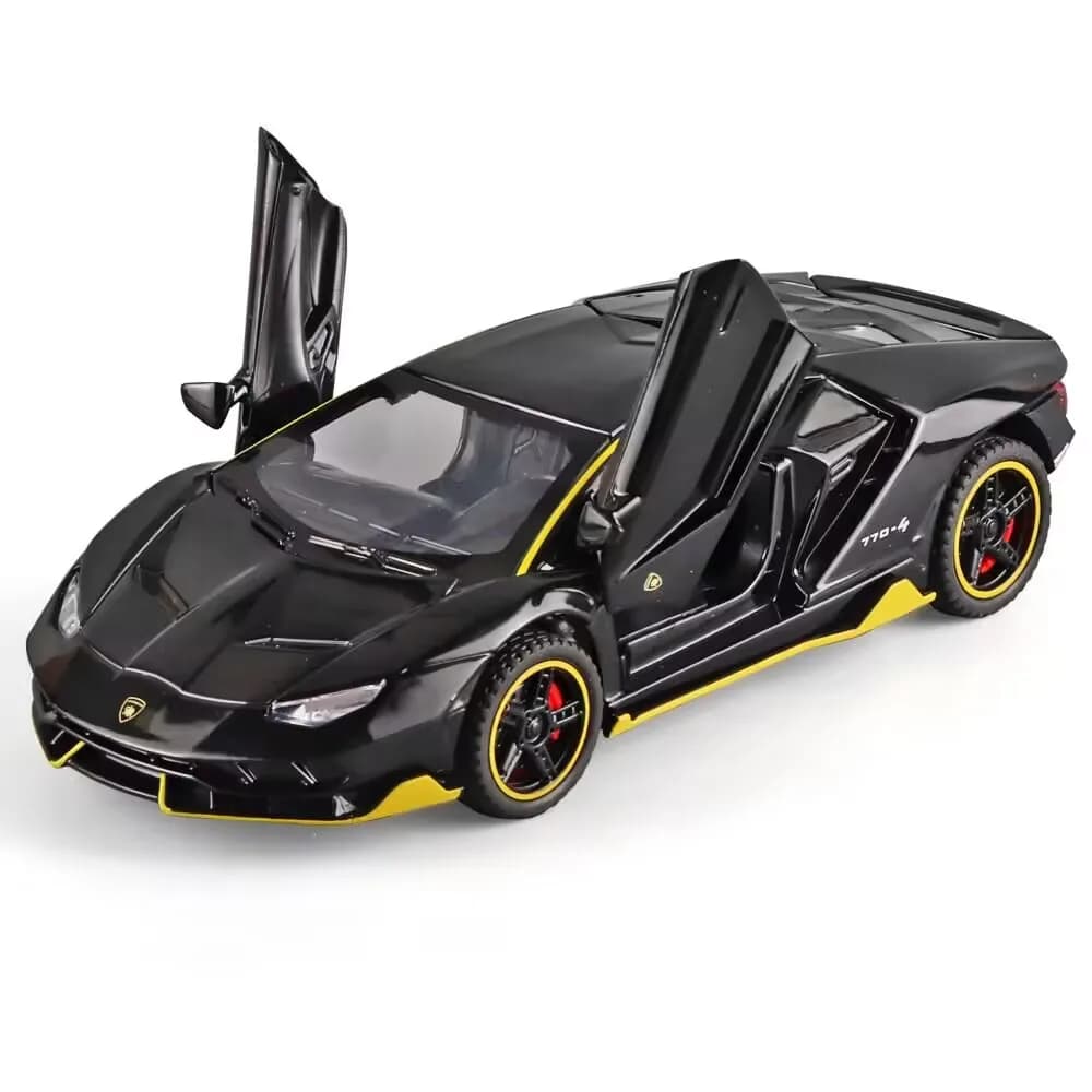 1:32 LP770-4 Diecast Alloy Car Model Toy For Boys Collection Level Spray Painting Rebound Power Engine Sound With Lights