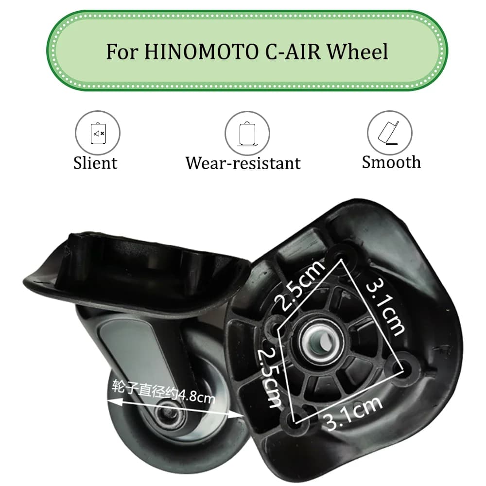Suitable For HINOMOTO C-AIR Universal Wheel Trolley Case Wheel Replacement Luggage Pulley Sliding Casters wear-resistant Repair