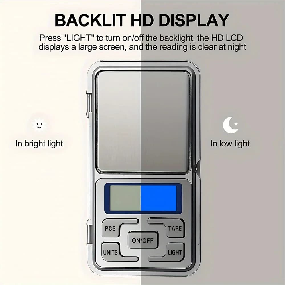 High Precision Mini Pocket Scale 500g/0.01g, Portable Digital Jewelry Scale, Accurate Small LCD Weighing Device for Easy Carry