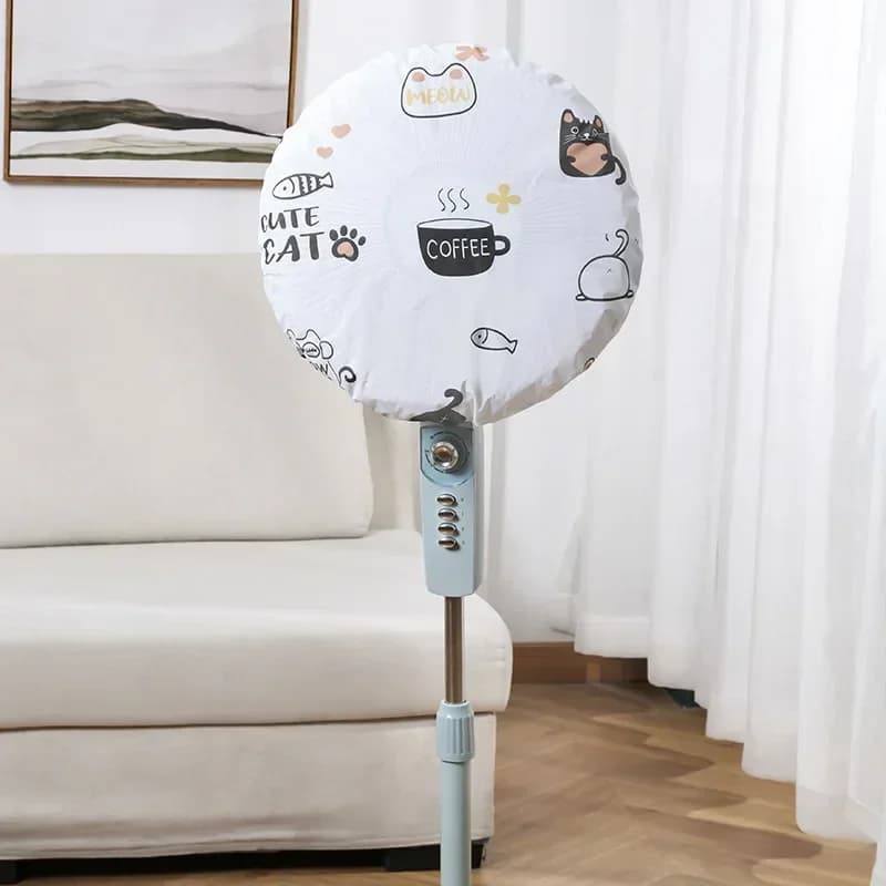 1pc fan protection dust cover, waterproof fan cover household universal round floor fan cover random style.