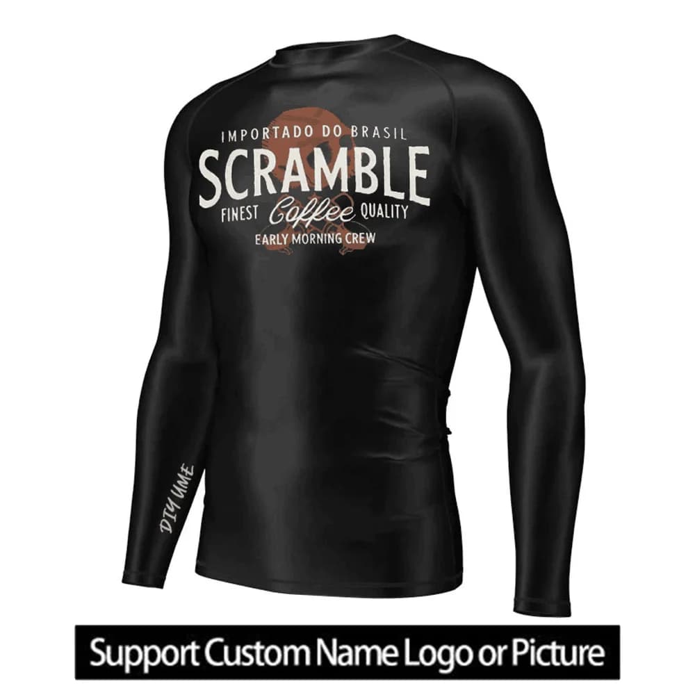 Custom Men Rashguard Long Sleeve Short Sleeve Skeleton Print Boxing Taekwondo BJJ Fitness MMA Muay Thai High Elasticity