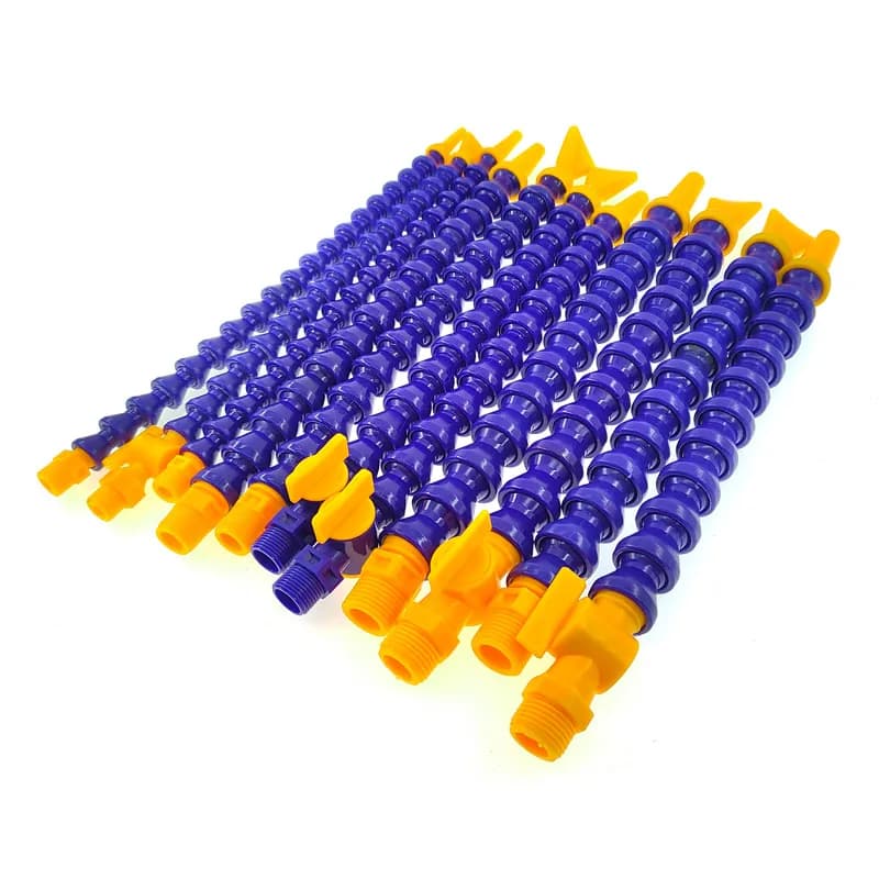 6Pcs Plastic Flexible Water Oil Coolant Tube 300/400/500mm 1/4 3/8 1/2 Hose Flat/Round Nozzle For CNC Milling Lathe Cooling Pipe