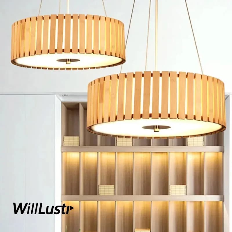 Japan Style Bamboo Pendant Lamp Handmade Suspension Light Tatami Hotel Izakaya Store Bedroom Wood Hanging Ceiling Chandelier