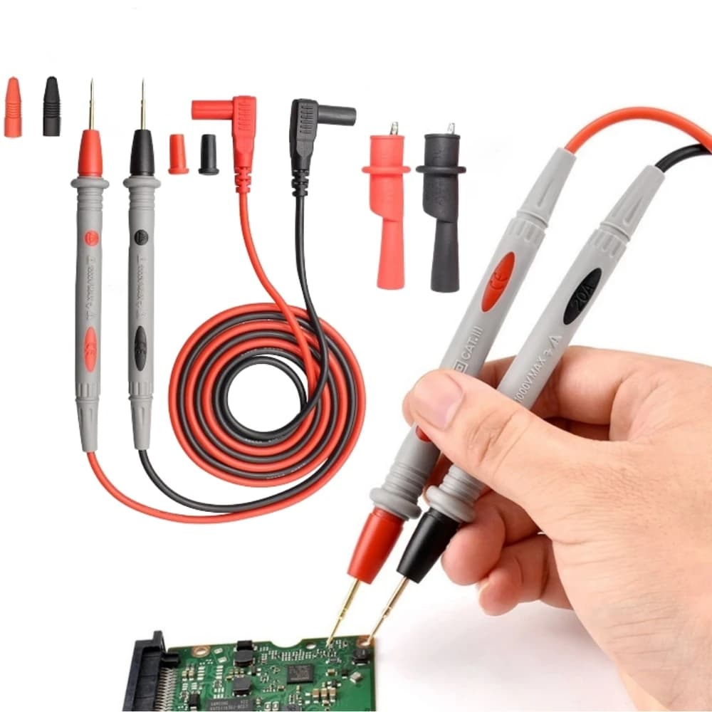 20A 1000V Multimeter Test Leads Kit with Alligator Clips and Plunger Test Wire Silicone Material Hooks Test Probes