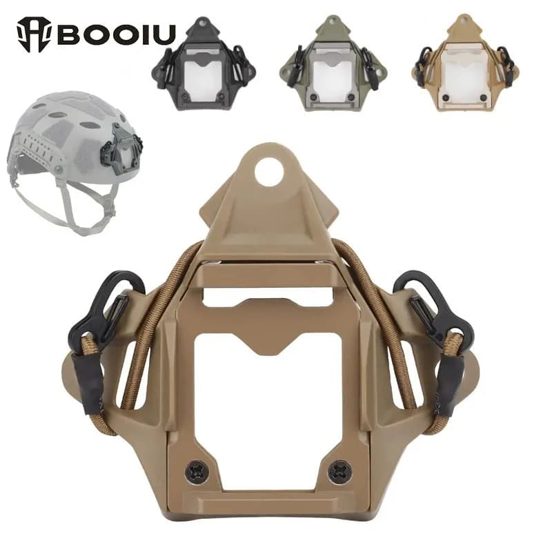BOOIU Tactical Helmet Mount Adapter Night Vision Aluminum Alloy with Hook Rope NVG Helmet Bracket Accessories for FAST Helmet
