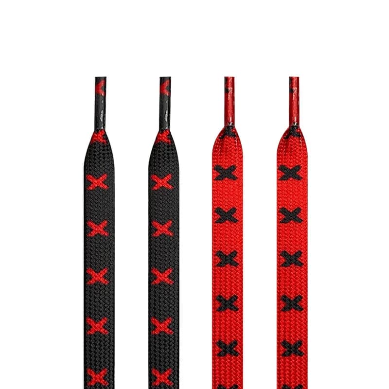 1Pair Fashion Flat Shoelaces for Sneakers Black Red X Stripes Shoe Laces for AF1 120/140/160CM Shoes Accessories Tennis Shoelace