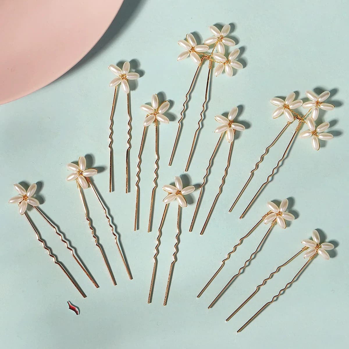 10PK/Set Fashion Pearl Flower Hairpin Exquisite Daily Hairpin Headdress For Women Bridal Wedding Jewelry Hair Accessories