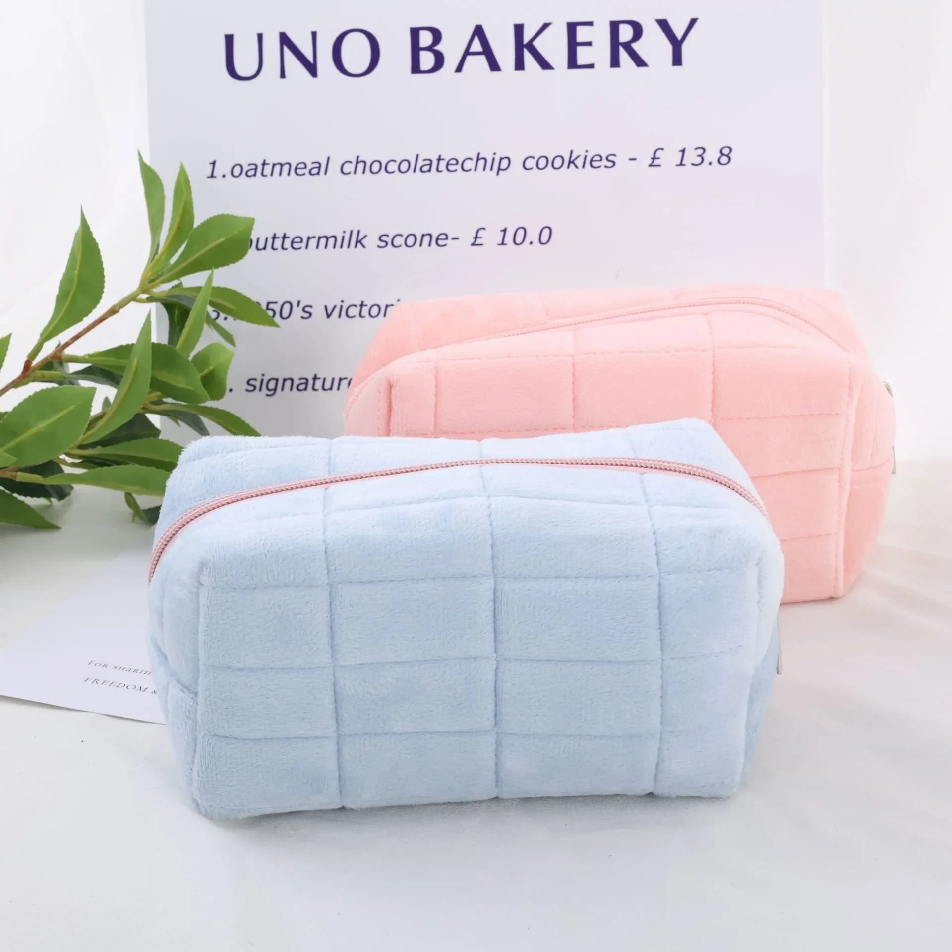 1pc Pink/White/Blue Pillow Design Cosmetic Bag Pencil Case Pen Pouch Large-capacity Student Storage Pencil Case