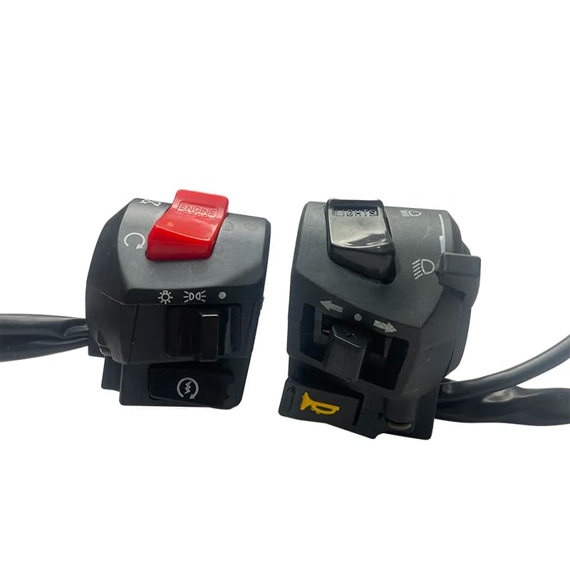 22mm Universal Motorcycle Handle Bar Switches With Choke Horn Turn Signal Headlight Electric Start Handlebar Controller Switch