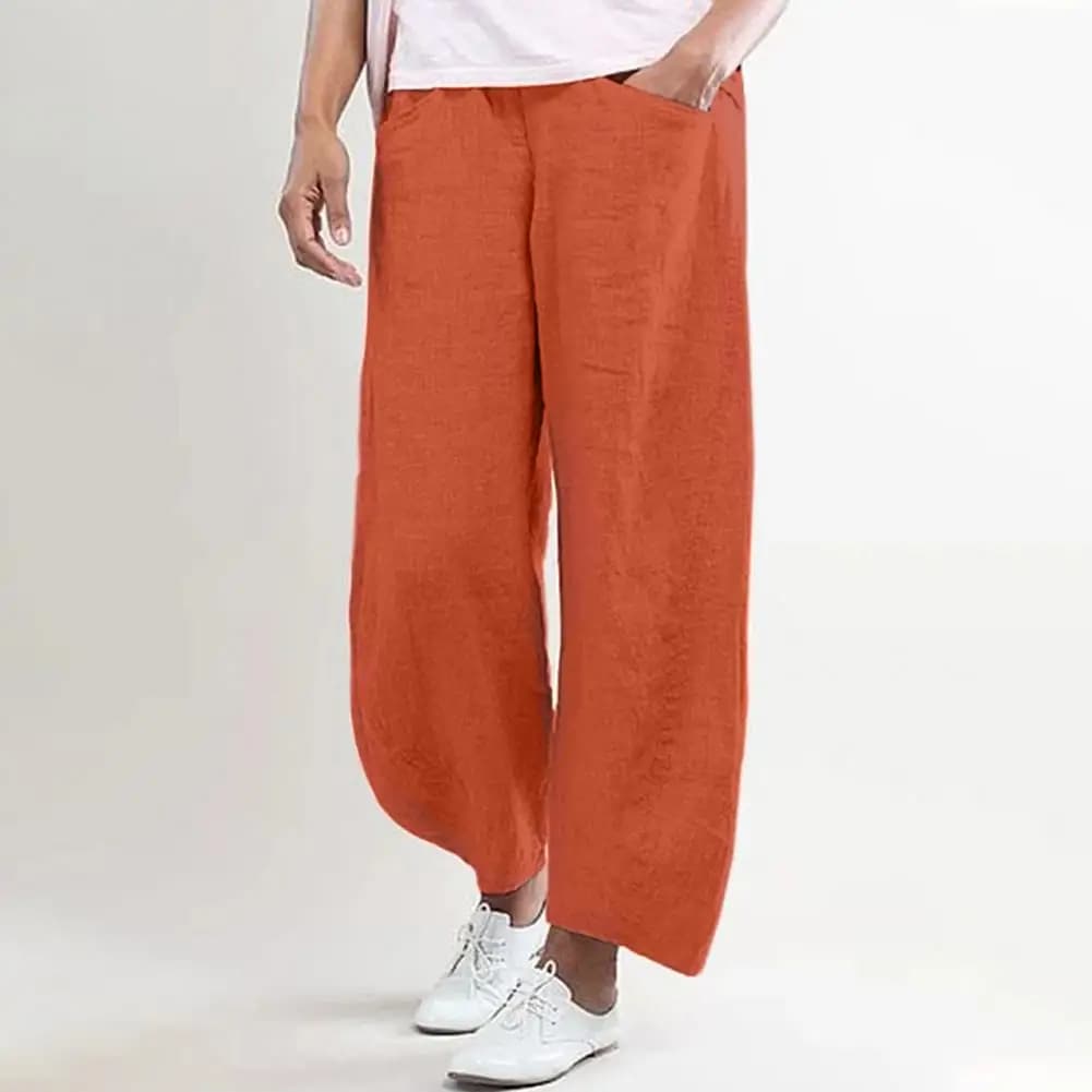 Women Minimal Elastic High Waist Wide Leg Pants For Women Solid Straight Loose Trousers Fashion Clothing 2024 Spring New