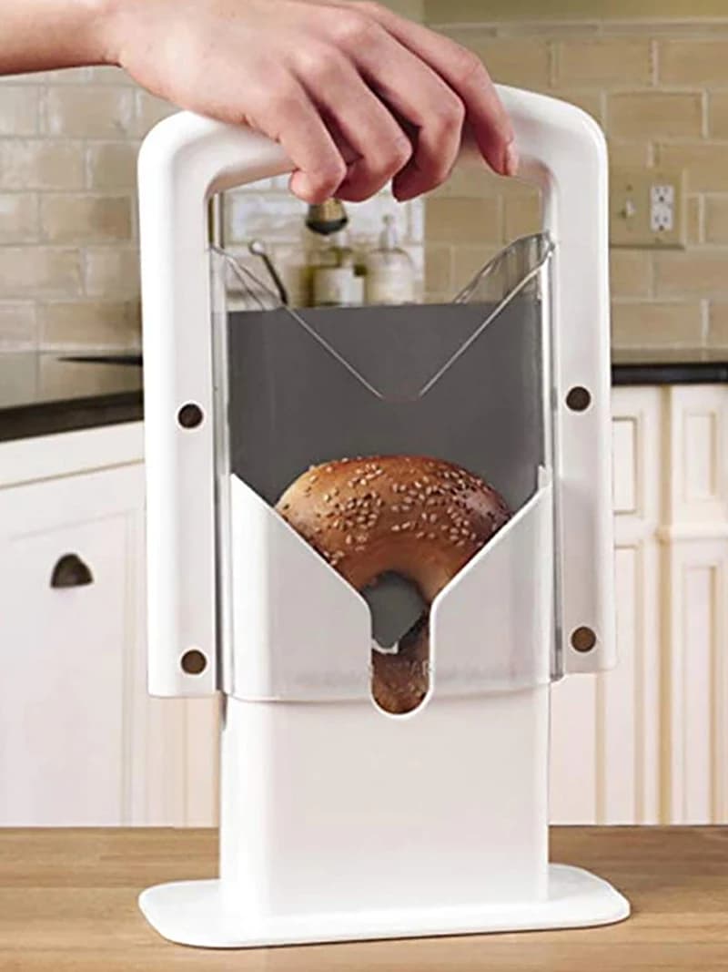 2023 New Original Bagel Guillotine Universal Slicer With Stainless Steel Blade Bread Cake Buns Toast Cutter Kitchen Accessories