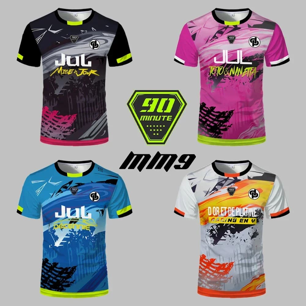 90 Minute Series MM9 JUL Football Shirt for Men, Summer Outdoor Sport Quick-Drying Jersey, Fitness Training T-shirt