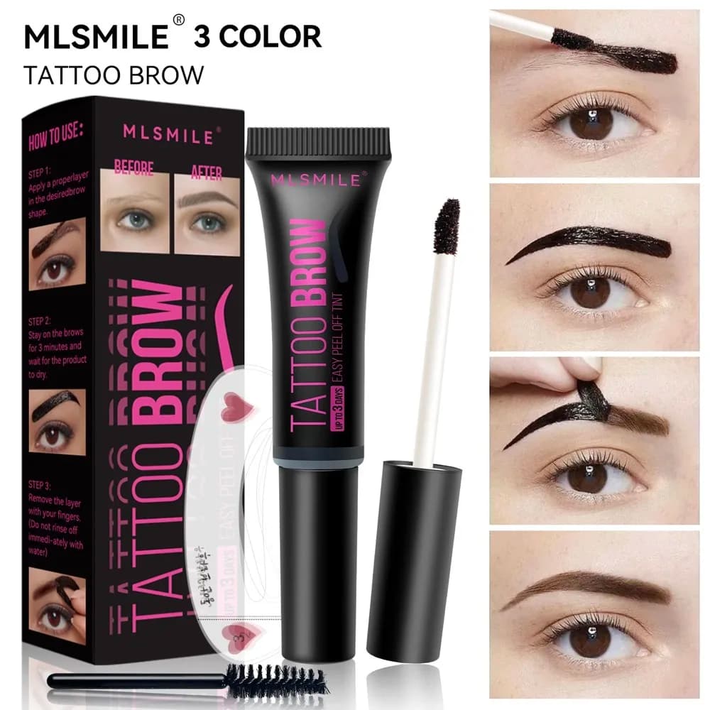 3D Peel-Off Eyebrow Gel Tint, Waterproof Tattoo Cream, Long-Lasting Dye, Natural Brow Shaping, Unisex, Safe for All Skin Types