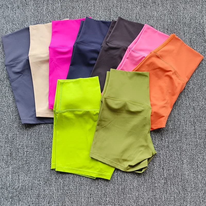 Solid Color Women Fitness Sport Short High Waist Yoga Short Legging Bike Soft Squatting Proof Comprehensive Training Jog Athleti