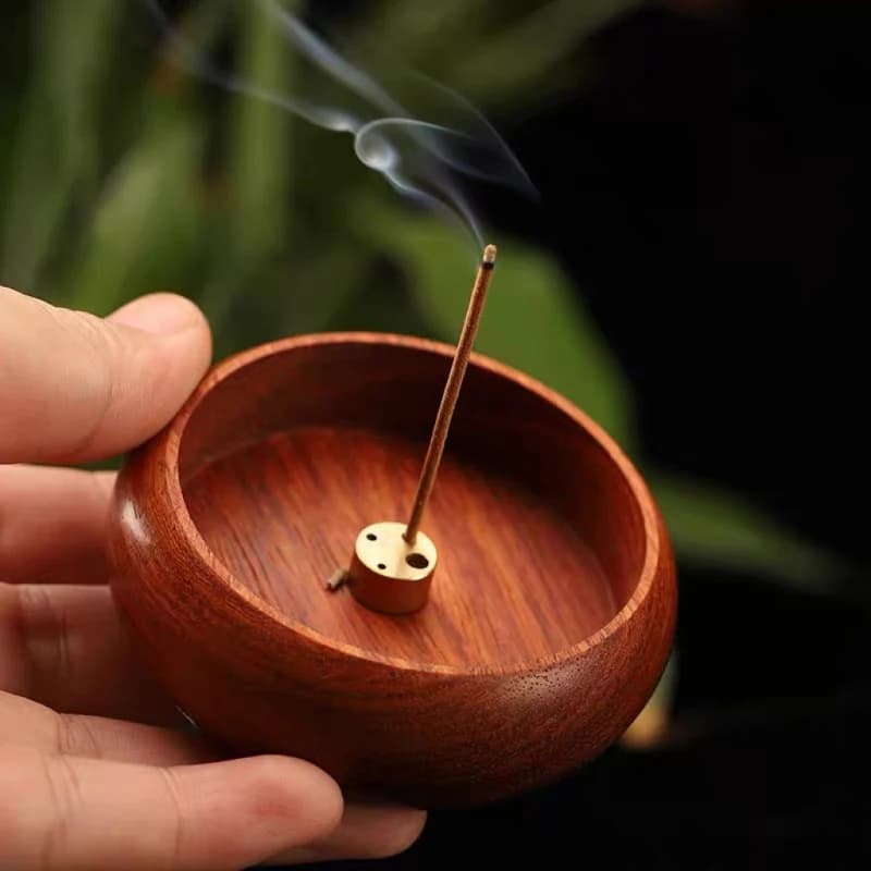 Vintage Wooden Bowl Type Incense Holder Rosewood Incense Burner Stick Holder Censer Suitable For Various Sizes Of Incense Sticks