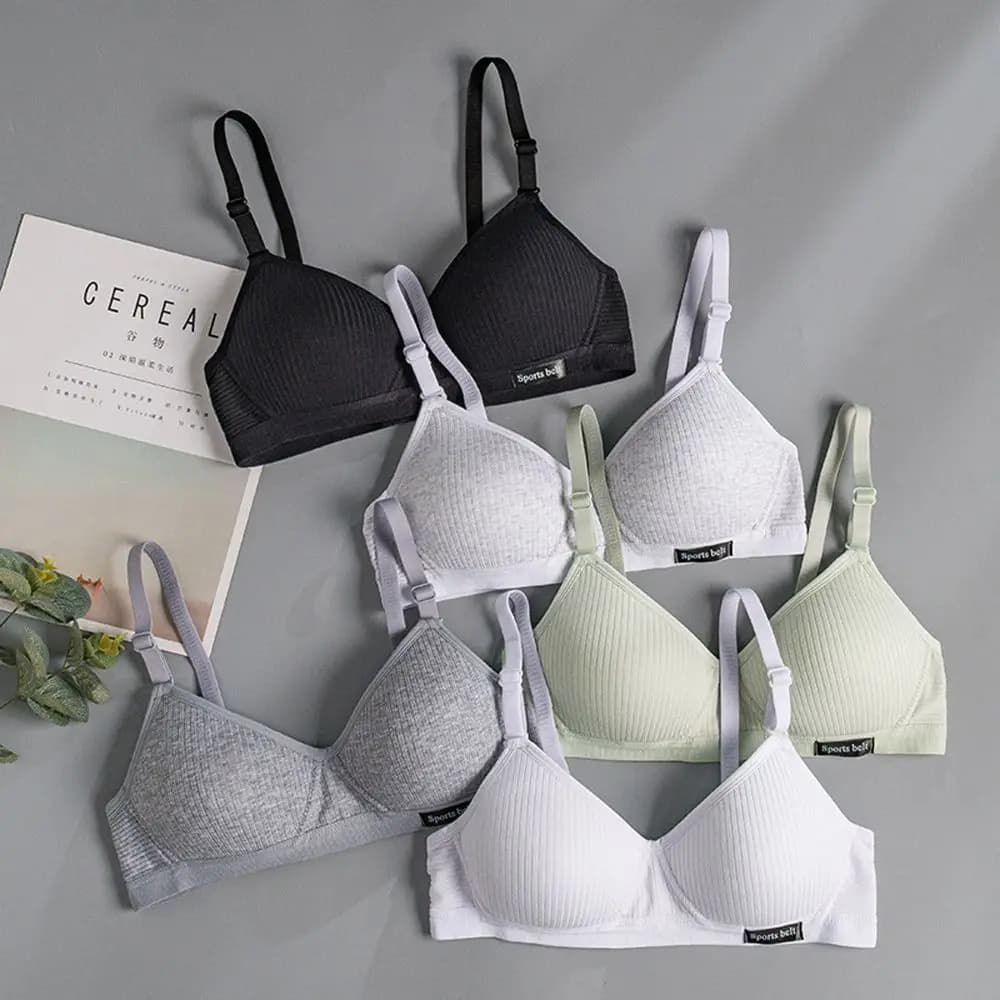 For Girls Boneless Push Up Triangle Cup Women Crop Top Fitness Yoga Top Deep V Bralettes Sports Bra