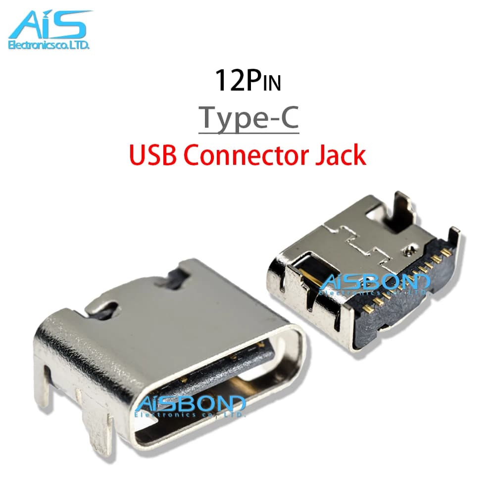 10Pcs/Lot Type-C USB Charging Port Jack socket charger Connector dock For Tablet Handheld computers Mobile Phone 12Pin Type C