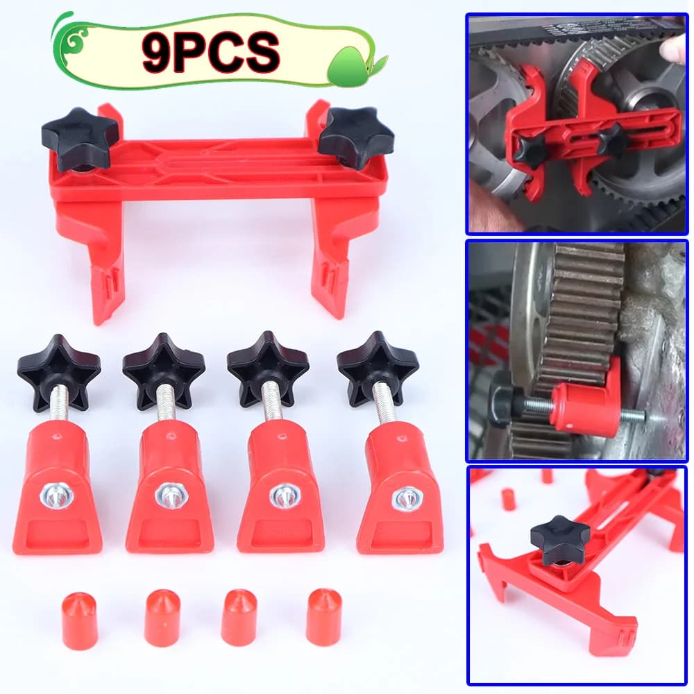 Car Dual Camshaft Fixing, Timing Belt Change Locking Engine Tools,9 Pcs Car Engine Timing Belt Sprocket Gear Locking Tool Kit