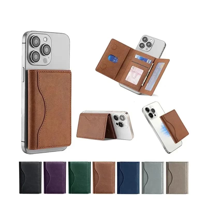 Powerful Magnetic Leather Wallet Magsafe for IPhone 16 15 Pro Max for IPhone 15 14 Pro Card Holder Phone Pouch Protective Case