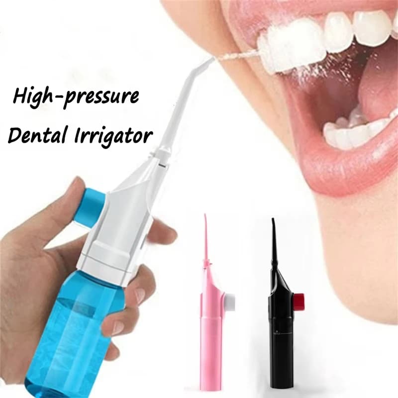 High-pressure Dental Irrigator Portable Household Teeth Clean Water Dental Floss Manual Irrigator Cleans Oral Cavity