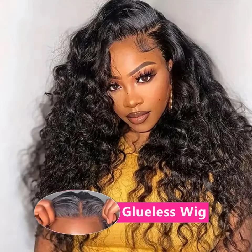 30 40Inch Curly Wigs 13x4 Glueless Wig Human Hair Ready To Wear Brazilian 7x5 Loose Deep Wave Black Wig Cheap Wigs On Clearance