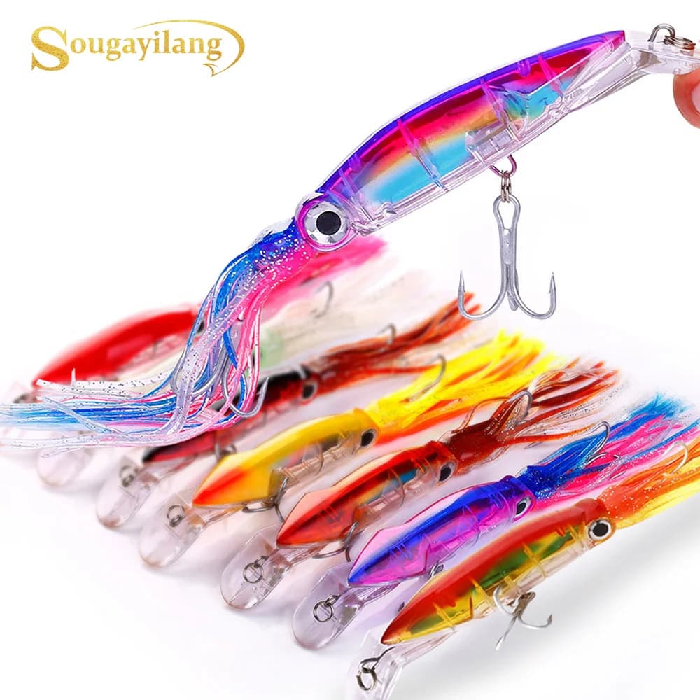 Sougayilang Baits Lures Fishing Tackle Pesca Hard Plastic Octopus Fake Bait Fishing Lure Artificial Saltwater Fishing Lures