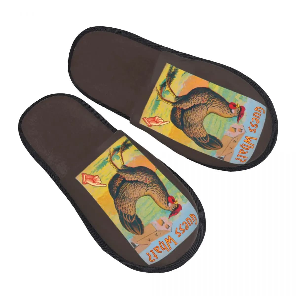 Custom What Chicken Butt House Slippers Women Comfy Memory Foam Cartoon Animal Slip On Hotel Slipper Shoes