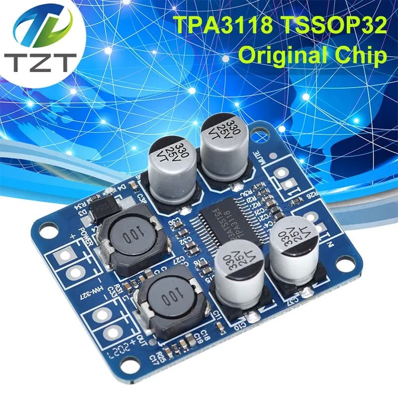 1PCS TPA3118 60W Mono Digital Audio Power Amplifier Board DC 12V-24V Amp Module