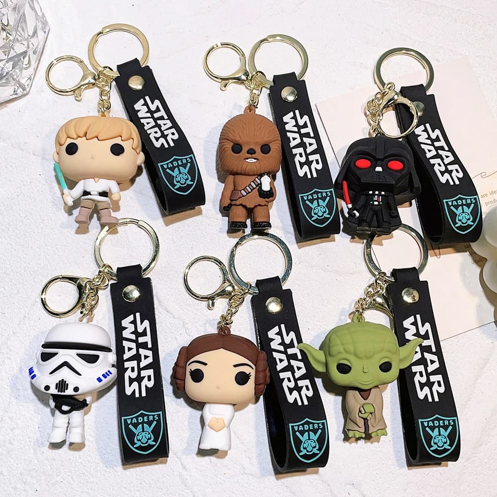 Star Wars Darth Vader Led Lighting Sound Keychains Creative Gifts Bagpack Pendant Collect Figures Key Ring Kids Dolls Key Chain