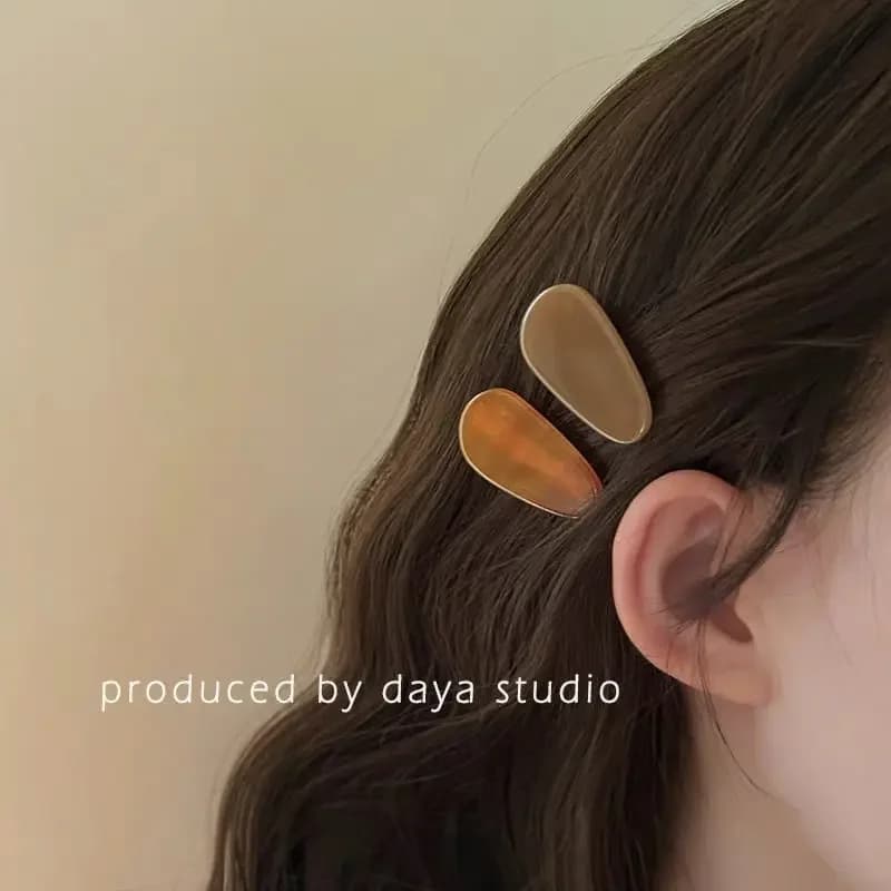 French Girls Acetate Pendant Hairpins Premium Design Temperament Vintage Ladies Hairpins Bangs Side Clip Headpiece Accessories