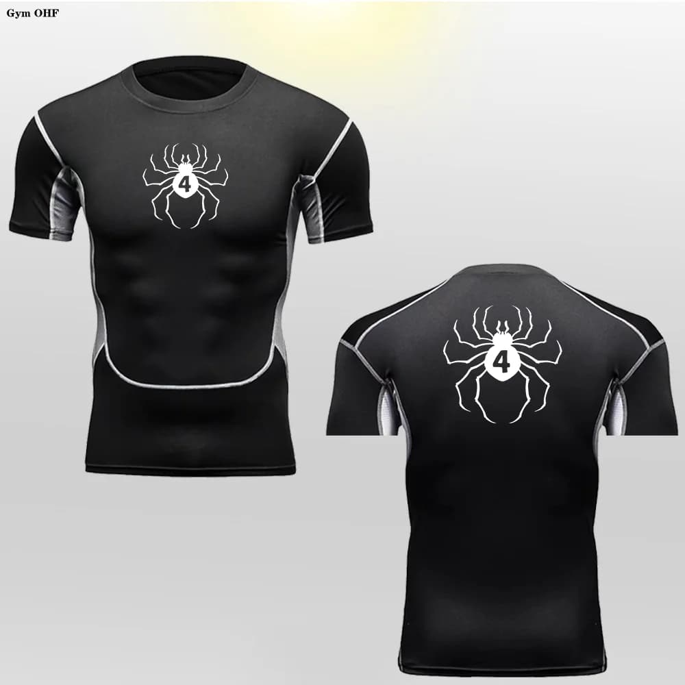 Men's Running T-Shirt Compression Short Sleeve T Shirt Training Clothing Fitness Male Tops Spider Gym Tights Sports Shirt Man
