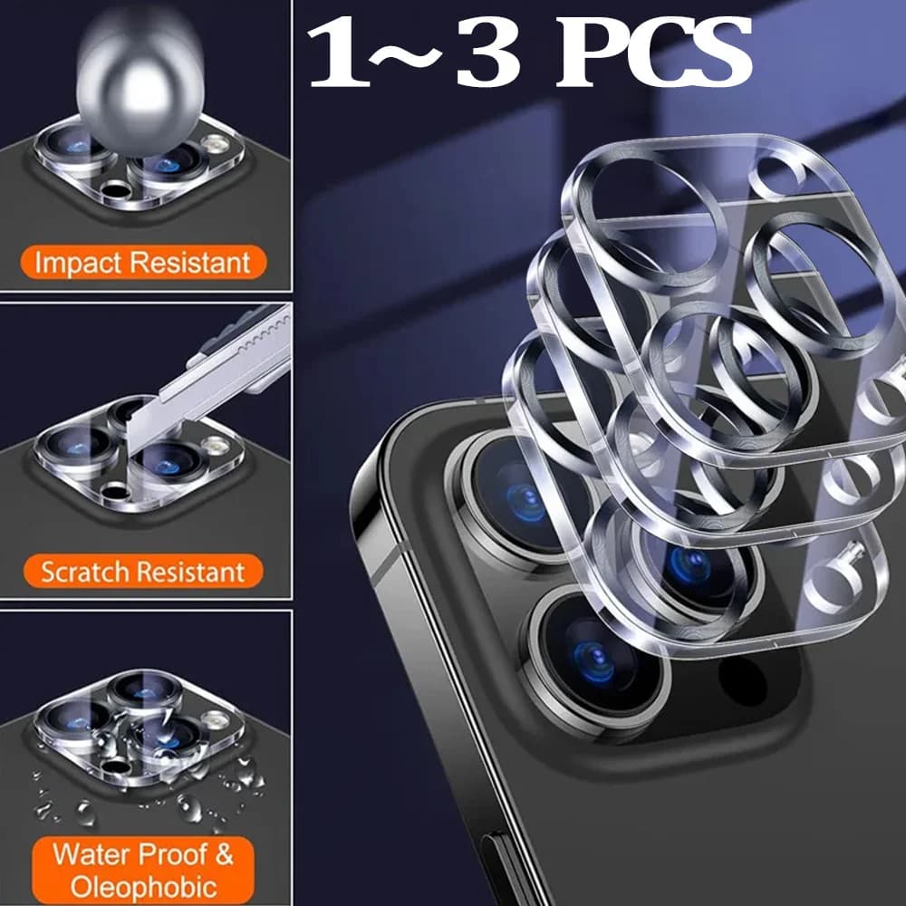 1~3 PCS Camera Protector For iPhone 17 16 15 Pro Max Camera Lens Film For APPle iPhone 15 ip 14 13 Mini 12 11 Pro Accessorios iPhone15 Pro Protege Camera Protection iPhone 15Pro lens glass