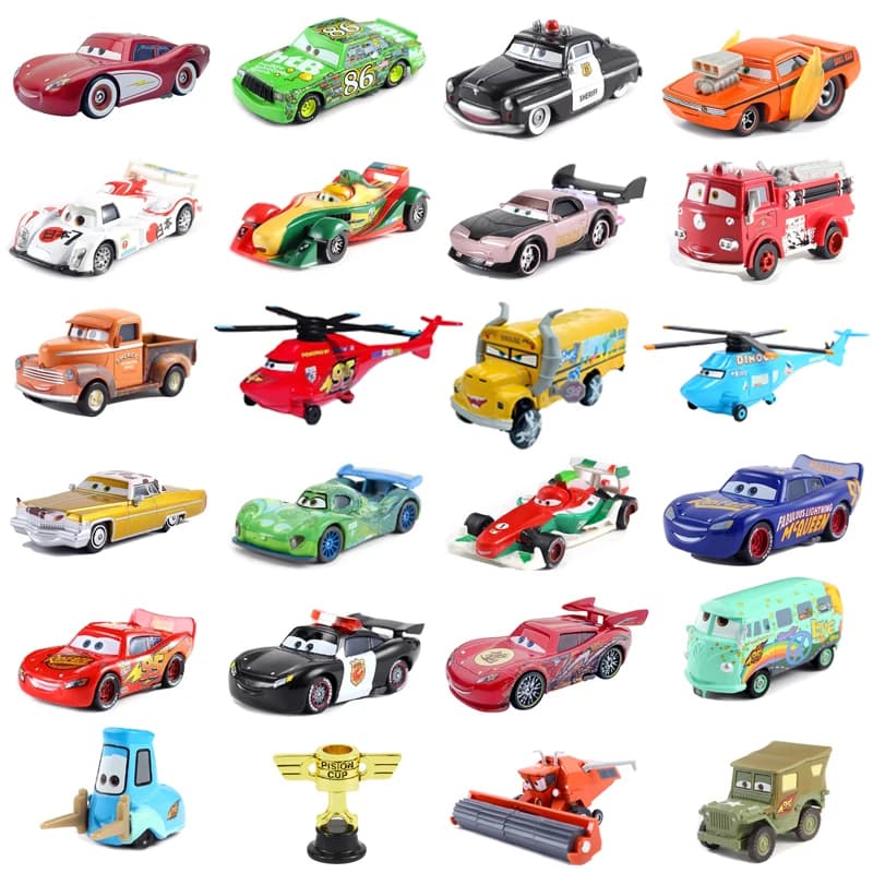 Car 2 Disney Pixar Cars Mini Mater Sheriff Lizzie Guido Luigi Lightning McQueen Ramone King Alloy Metal Die Cast Toy Gift Kids