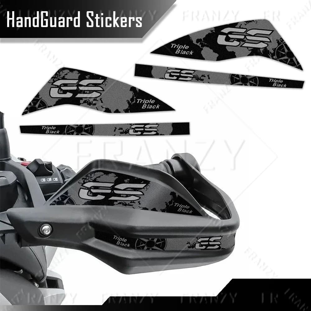 Motorcycle HandGuard Stickers Decals Waterproof For R1250GS ADV R 1200GS Adventure XR F850/750/650GS 40 Years Triple Black