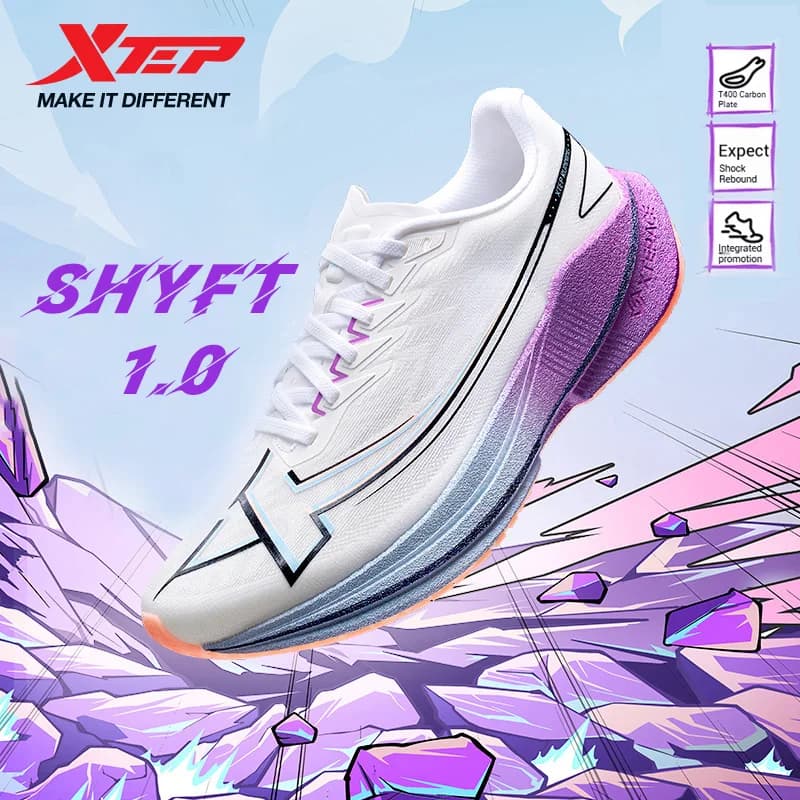 Xtep Shyft 1.0 Professional Running Shoes For Men 2025 Summer Marathon Shock Absorbing Carbon Plate Racing Shoes 875319110083