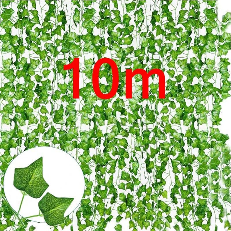 2/4//6/8/10M Silk Leaves Fake Creeper Green Leaf Ivy Vine String for Home Wedding Hanging Garland Artificial Plants Decoration