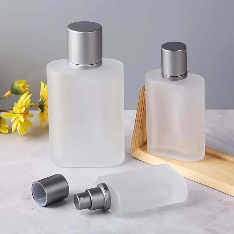 30ml screw top sandblasted glass perfume bottle liquid spray bottle empty bottle 50ml dispenser bottle empty makeup fine mist