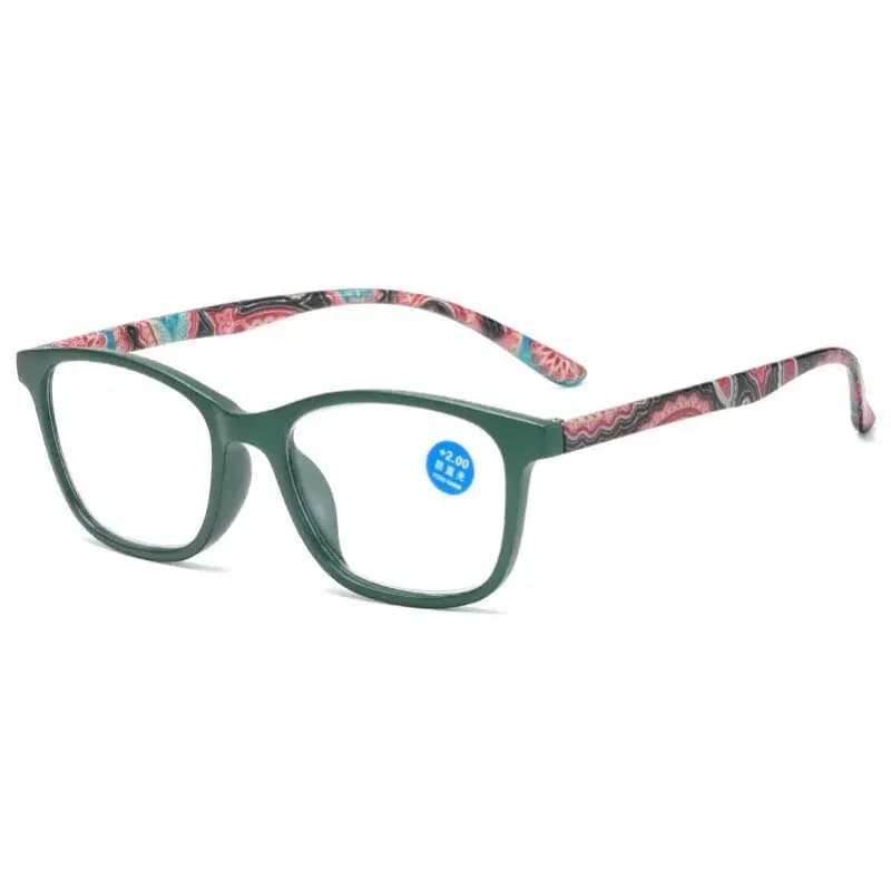 Fashion Women Reading Glasses Flower Print Resin Read Eyeglasses Magnifying Presbyopic Eyewear +1.0~+4.0 Reading Glasses Women